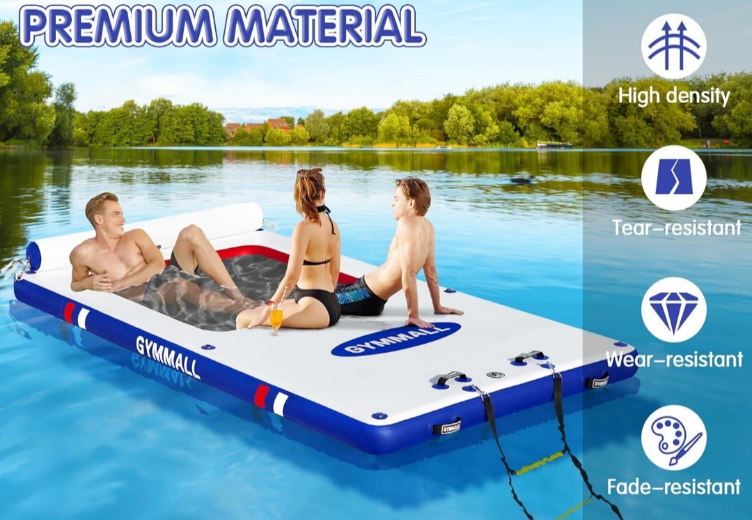 PACK 2B:    1 PLATAFORMA RIGIDA HINCHABLE ACUATICA, CON ZONA DE MALLA (3m X 180m)